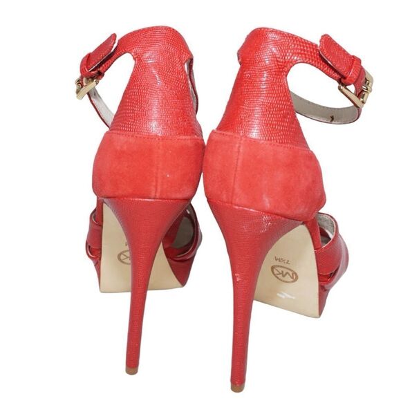 Michael Kors Red Suede Stiletto Pumps, Size 7 - Picture 3 of 11